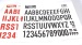 Nassschiebe Buchstaben/Zahlen 22mm rot